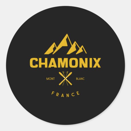 Chamonix France Runder Aufkleber (Vorderseite)