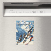 Chamonix France Skier Skiing Magnet (In Situ (Geschirrspüler))