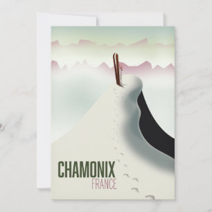 Chamonix France-Skiposter Einladung