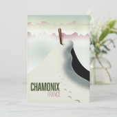 Chamonix France-Skiposter Einladung (Stehend Vorderseite)