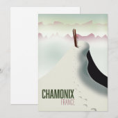 Chamonix France-Skiposter Einladung (Vorne/Hinten)