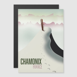 Chamonix France-Skiposter Magnetkarte
