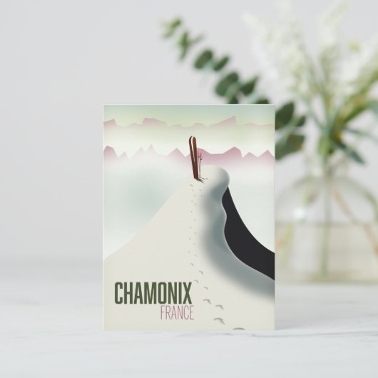 Chamonix France-Skiposter Postkarte (Stehend Vorderseite)
