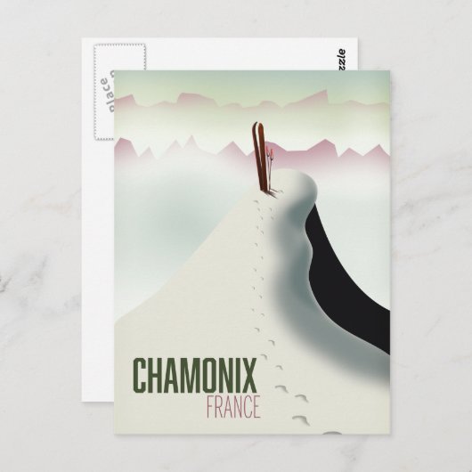 Chamonix France-Skiposter Postkarte (Vorne/Hinten)