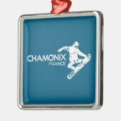 Chamonix France Snowboarder Ornament Aus Metall (Links)