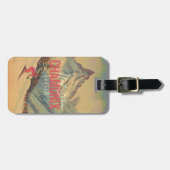 Chamonix France Vintag Mont Blanc Skiing 1950er Gepäckanhänger (Vorderseite horizontal)