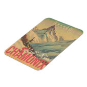Chamonix France Vintag Mont Blanc Skiing 1950er Magnet (Linke Seite)