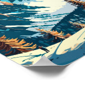 Chamonix France Vintage Art Illustration Poster (Ecke)