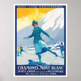 Chamonix France Vintage Poster