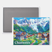 Chamonix Frankreich Magnet (Vorderseite/Rückseite)