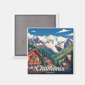 Chamonix Frankreich Magnet (Vorderseite/Rückseite)