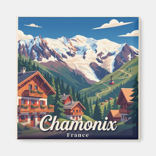 Chamonix Frankreich Magnet (Vorne)