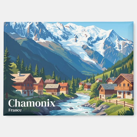 Chamonix Frankreich Magnet (Vorderseite)