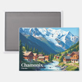 Chamonix Frankreich Magnet (Vorderseite/Rückseite)