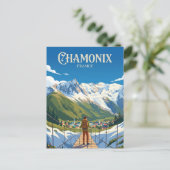 CHAMONIX FRANKREICH POSTKARTE (Stehend Vorderseite)
