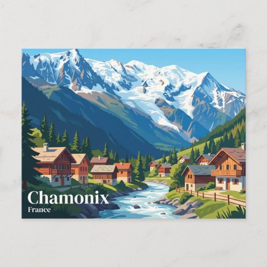 Chamonix Frankreich Postkarte (Vorderseite)