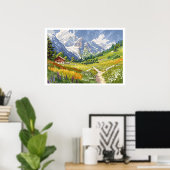 Chamonix, Frankreich Retro Mountain Poster (Heimbüro)