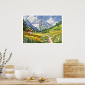 Chamonix, Frankreich Retro Mountain Poster (Küche)