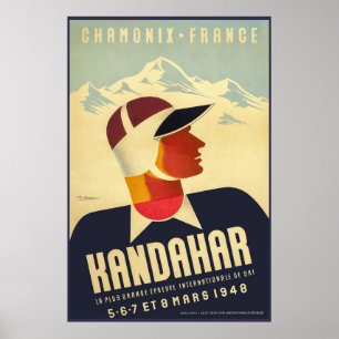 Chamonix, Frankreich, Ski-Plakat Poster