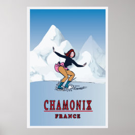 Chamonix, Frankreich, Ski Poster