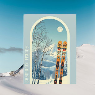 Chamonix Frankreich Ski Postkarte