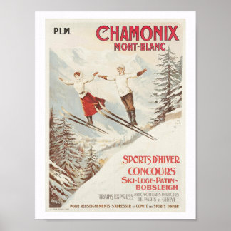 Chamonix Frankreich Skifahren Poster