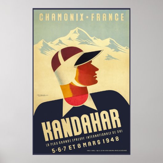 Chamonix, Frankreich, Skiposter Poster (Vorne)