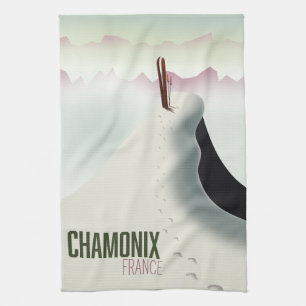 Chamonix Frankreich Skireiseplakat Geschirrtuch