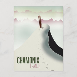 Chamonix Frankreich Skireiseplakat Postkarte