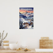 Chamonix Frankreich Vintage Reise Poster (Küche)