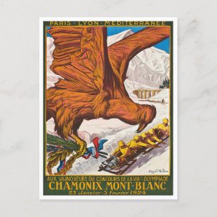 Chamonix Frankreich Vintage Reise Postkarte