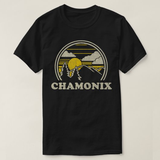 Chamonix Frankreich Vintage Wandergebiete T-Shirt (Design vorne)