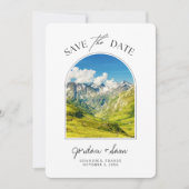 Chamonix Französische Alpen Hochzeit retten Datum Einladung (Vorderseite)