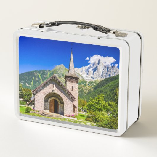 Chamonix-Kirche Metall Brotdose (Rückseite)