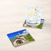 Chamonix-Kirche Rechteckiger Pappuntersetzer (Vor Ort)