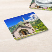 Chamonix-Kirche Rechteckiger Pappuntersetzer (angewinkelt)