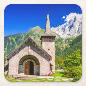 Chamonix-Kirche Rechteckiger Pappuntersetzer (Vorderseite)