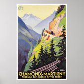 Chamonix-Martigny Schluchten Trient Vintage Reise Poster (Vorne)