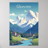 Chamonix, Mont Blan, Ski Poster (Vorne)