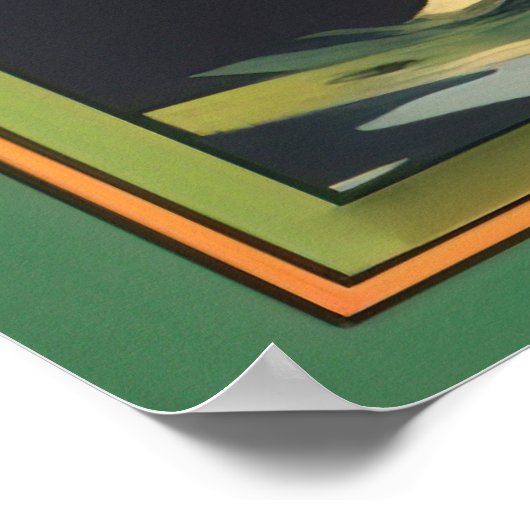 Chamonix, Mont Blan, Vintager Ski Poster (Ecke)