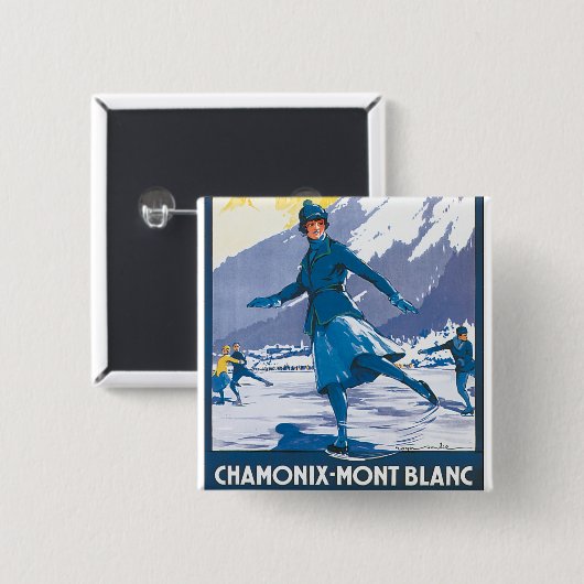 Chamonix-Mont Blanc Button (Vorne & Hinten)