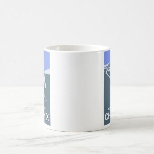 Chamonix, Mont-Blanc, digital gezeichnet, Souvenir Kaffeetasse (Mittel)