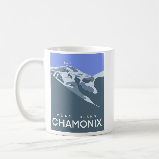 Chamonix, Mont-Blanc, digital gezeichnet, Souvenir Kaffeetasse (Links)