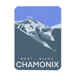 Chamonix, Mont-Blanc, digital gezeichnet, Souvenir Magnet