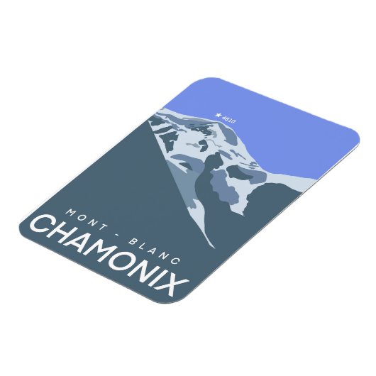 Chamonix, Mont-Blanc, digital gezeichnet, Souvenir Magnet (Linke Seite)