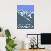 Chamonix, Mont-Blanc, digital gezeichnet, Souvenir Poster (Heimbüro)