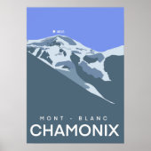 Chamonix, Mont-Blanc, digital gezeichnet, Souvenir Poster (Vorne)