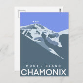 Chamonix, Mont-Blanc, digital gezeichnet, Souvenir Postkarte (Vorne/Hinten)