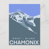 Chamonix, Mont-Blanc, digital gezeichnet, Souvenir Postkarte (Vorderseite)