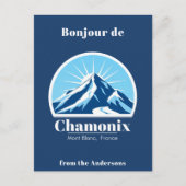 Chamonix Mont Blanc Frankreich blaue Postkarte (Vorderseite)